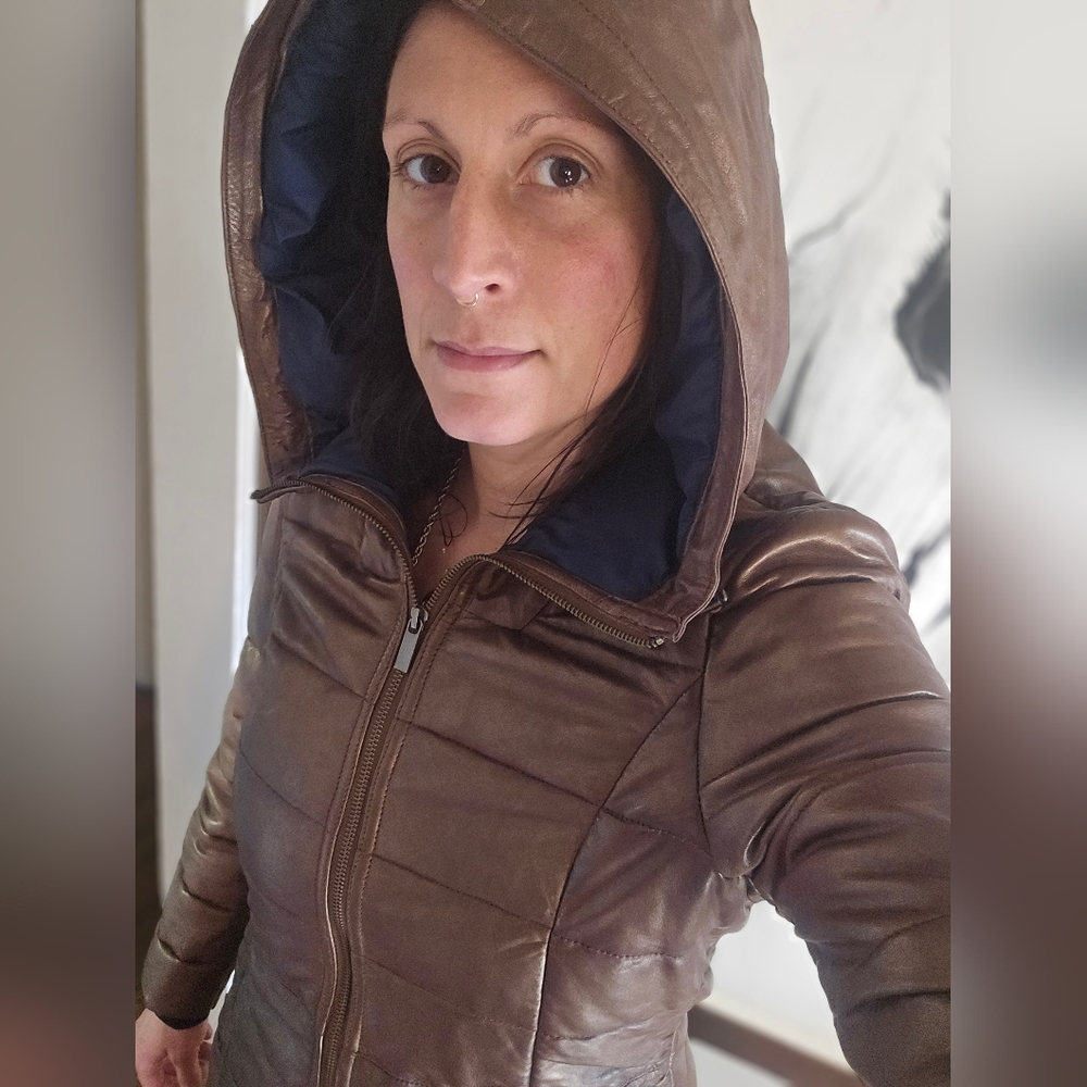 Skully Leather Metallic Warm Jacket - image 1